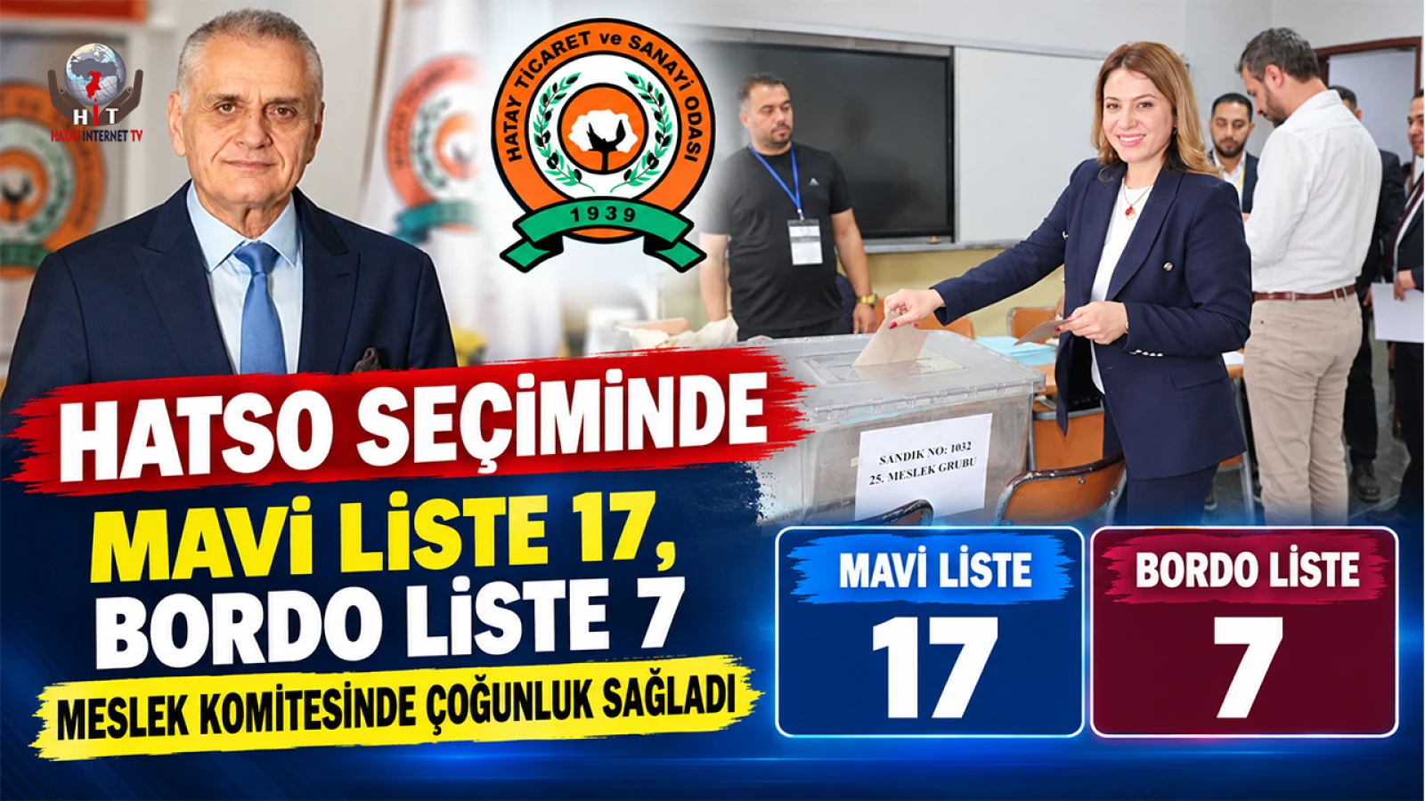 HATSO seçiminde mavi liste 17, bordo liste 7 meslek komitesinde çoğunluk sağladı