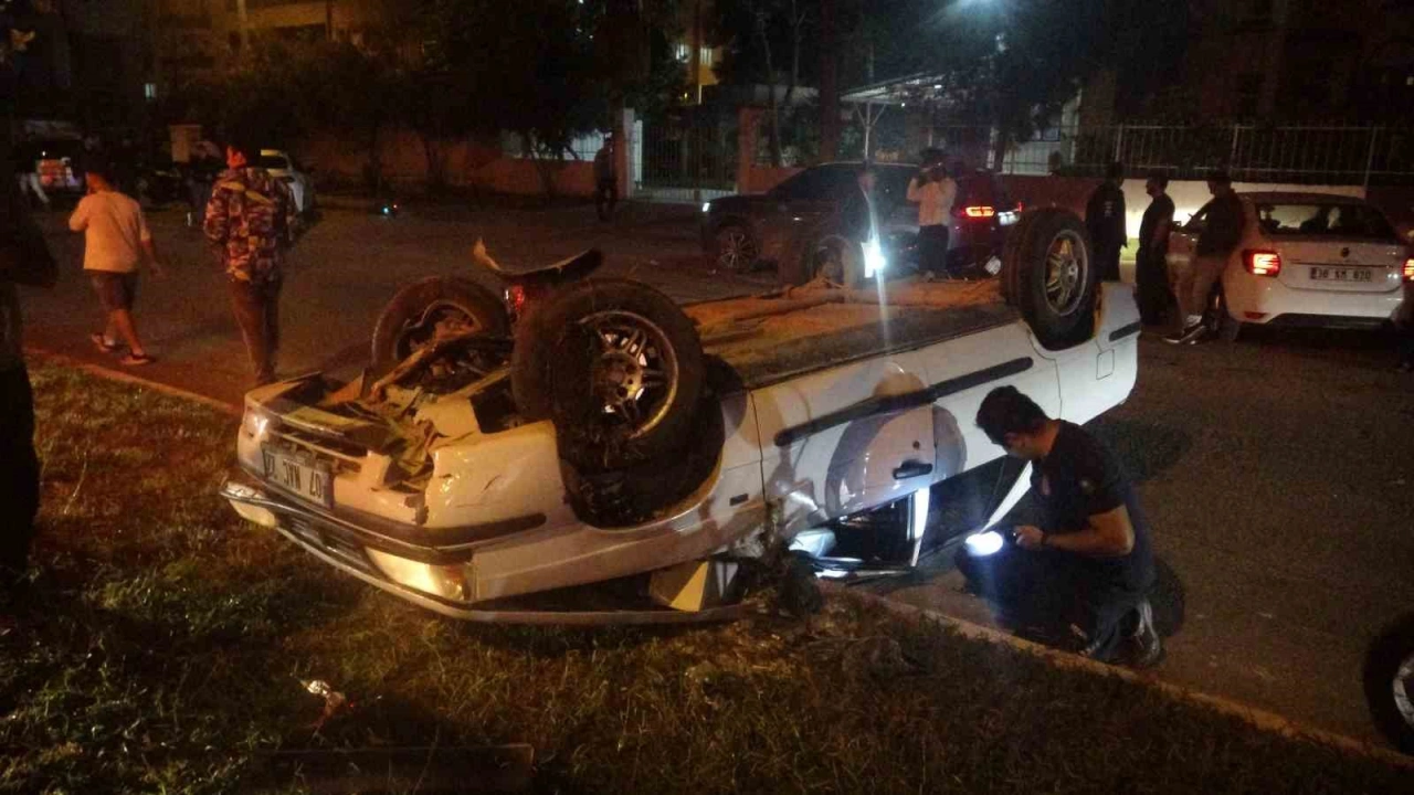 Kontrolden çıkan araç takla attı, sürücü yaralandı