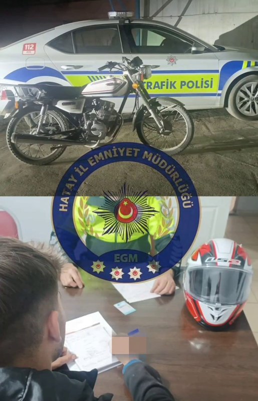 Hatay'da akrobatik hareketler yapan motosikletliye 5 bin 179 TL ceza