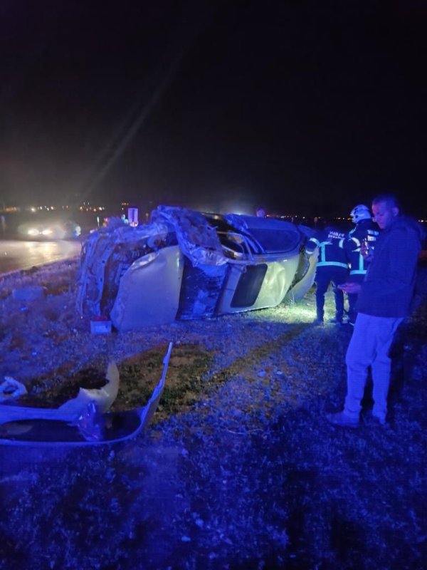 Kırıkhan’da takla atan otomobilin sürücüsü yaralandı