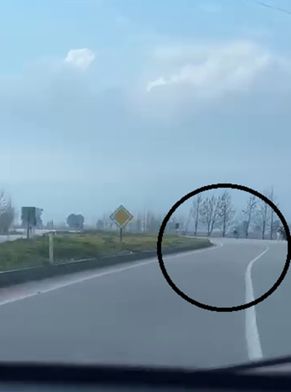 Akrobatik hareketler yapan motosiklet sürücüsü tarlaya uçtu