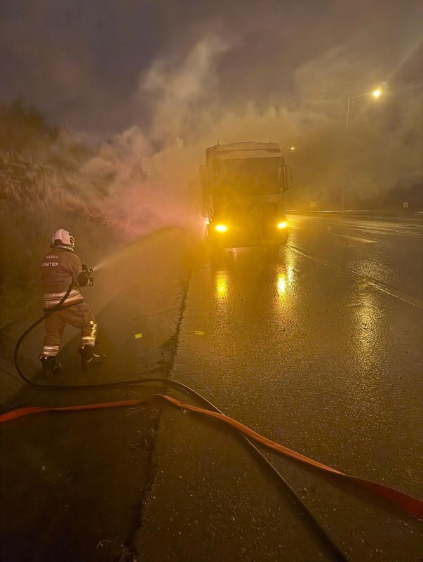 Belen’de tır yangını