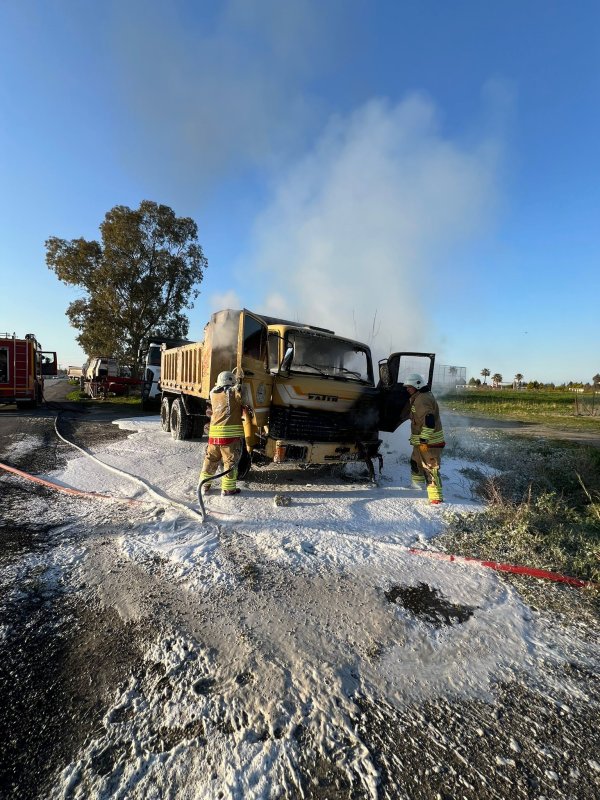 Arsuz'da kamyonet alevlere teslim oldu