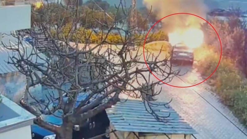 Park halindeki otomobili benzin döküp yakan, araç sahibinin yeğeni çıktı