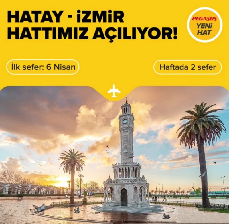 HATAY–İZMİR ARASINA DİREKT UÇUŞ BAŞLIYOR