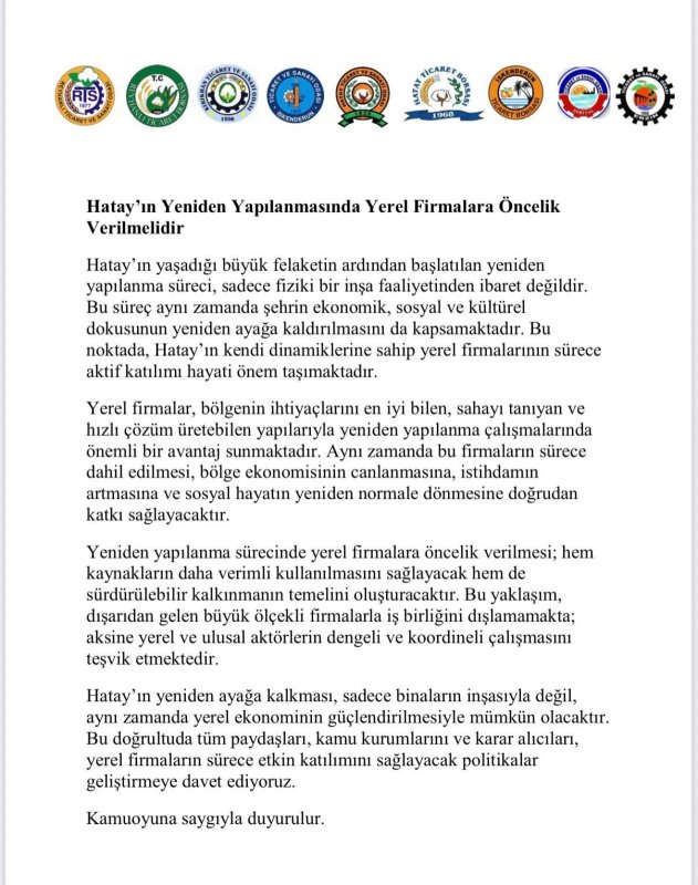 ÇİNÇİN: HATAY İÇİN YEREL GÜÇ ŞART