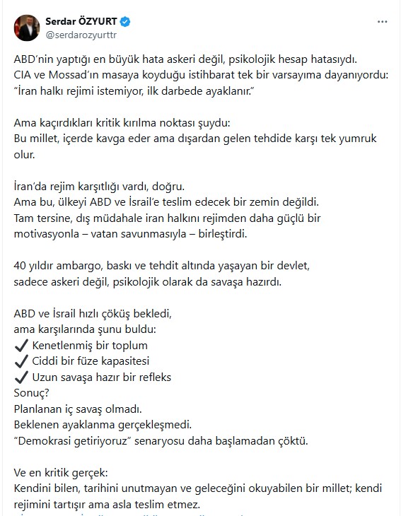 ÖZYURT “İRAN TESLİM OLMAZ” 