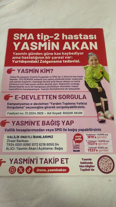 SMA’LI YASMİN İÇİN UMUT GECESİ DÜZENLENDİ 