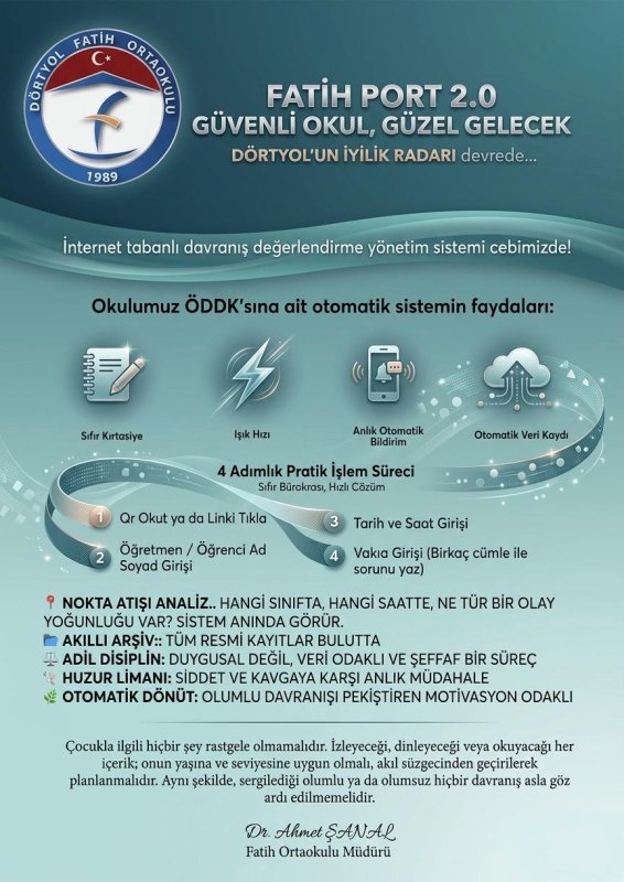 Okul Müdürü Ahmet Şanal,