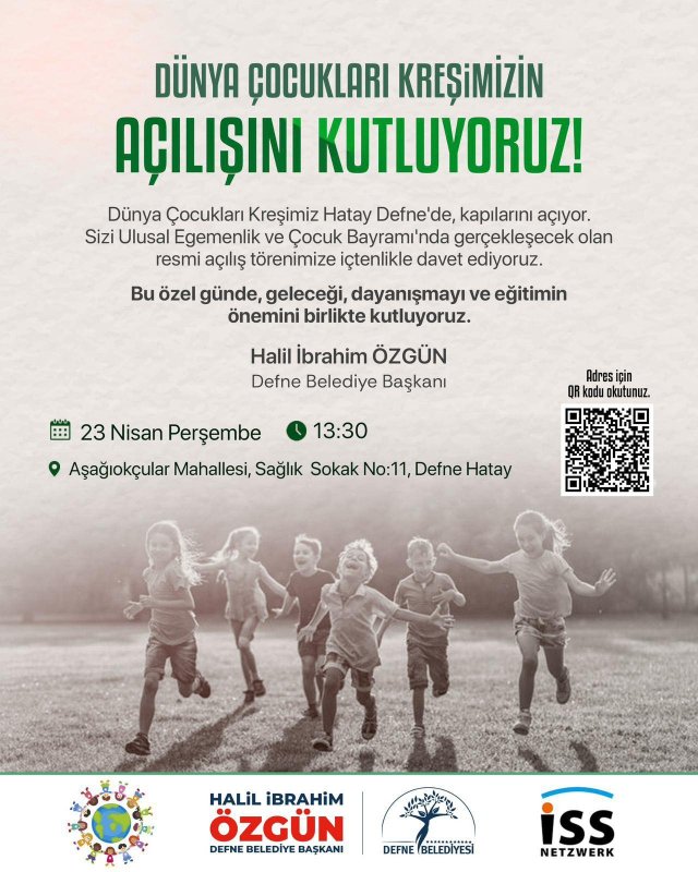 Defne Belediye Başkanı Halil İbrahim Özgün, 23 Nisan Ulusal Egemenlik ve Çocuk Bayramı