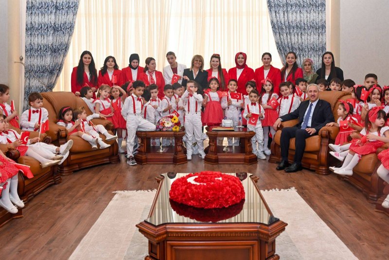 MİNİKLERDEN REKTÖR EREN’E 23 NİSAN ZİYARETİ