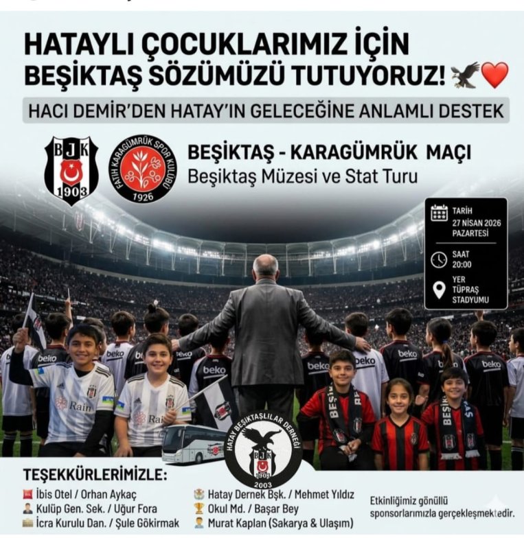 BEŞİKTAŞ HATAYLI ÖĞRENCİLERİ AĞIRLAYACAK 