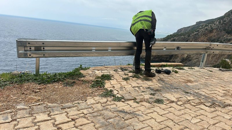 KARAMAĞARA YOLUNDA GÜVENLİK ÇALIŞMALARINA BAŞLANDI