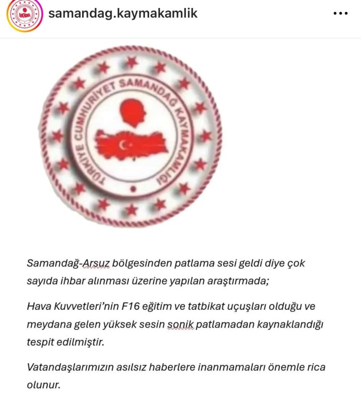 Samandağ Kaymakamlığından sonik patlama açıklaması