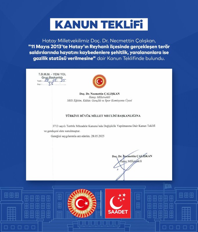 NECMETTİN ÇALIŞKAN'DAN İADE-İ İTİBAR TEKLİFİ 
