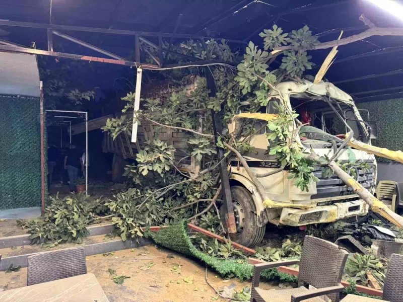 Hatay'da Kamyon Restorana Uçtu