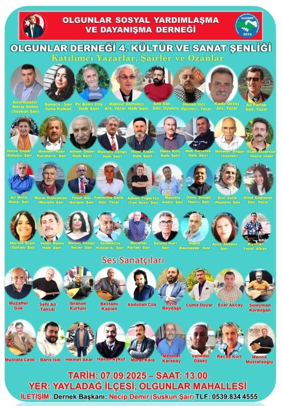 OLGUNDER'DEN AZİZ TOK ANISINA KÜLTÜR VE SANAT ŞÖLENİ