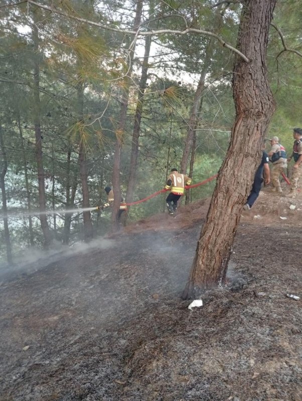 Yayladağı’nda ormanlık alan yangını kontrol altına alındı (Fotoğraflı) İlayda Korkmaz HATAY (İHA) - Hatay’ın Yayladağı ilçesinde ormanlık alanda çıkan yangın, Orman Genel Müdürlüğü (OGM) ve HBB İtfaiye Dairesi Başkanlığı ekiplerinin müdahalesiyle geniş alana sirayet etmeden kontrol altına alındı. Yangın, Yayladağı Baraj Bölgesi’nde meydana geldi. İhbar üzerine bölgeye OGM ve itfaiye ekipleri sevk edildi. Ekiplerin hızlı ve koordineli müdahalesiyle yangın kısa sürede kontrol altına alınarak geniş alana yayılması önlendi. Yangının ardından bölgede soğutma çalışması gerçekleştirildi.