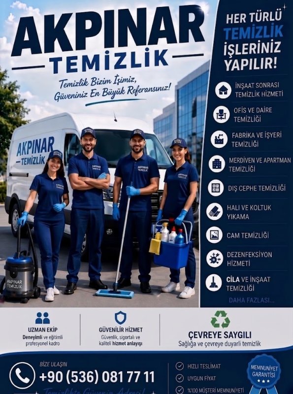 AKPINAR TEMİZLİK’TEN GÖZ DOLDURAN HİZMET: “GÜVENİNİZ EN BÜYÜK REFERANSIMIZ”