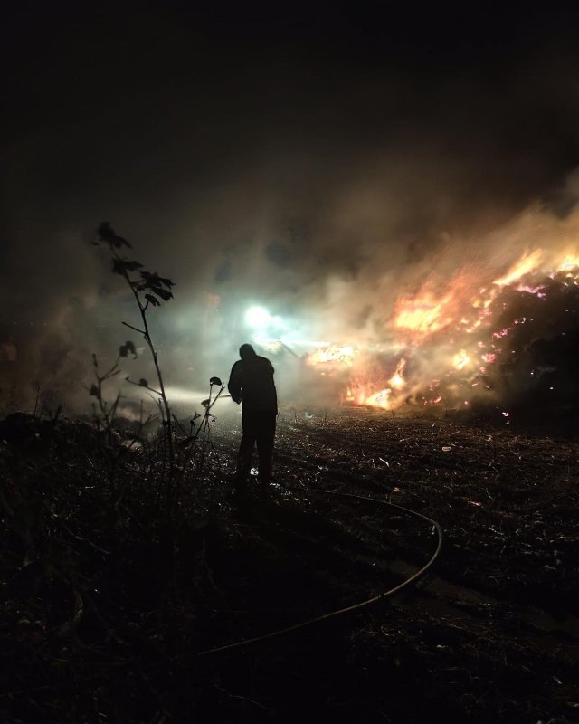 Antakya’da samanlık yangını