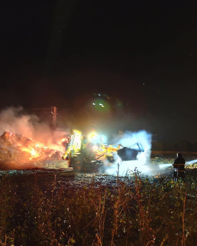 Antakya’da samanlık yangını