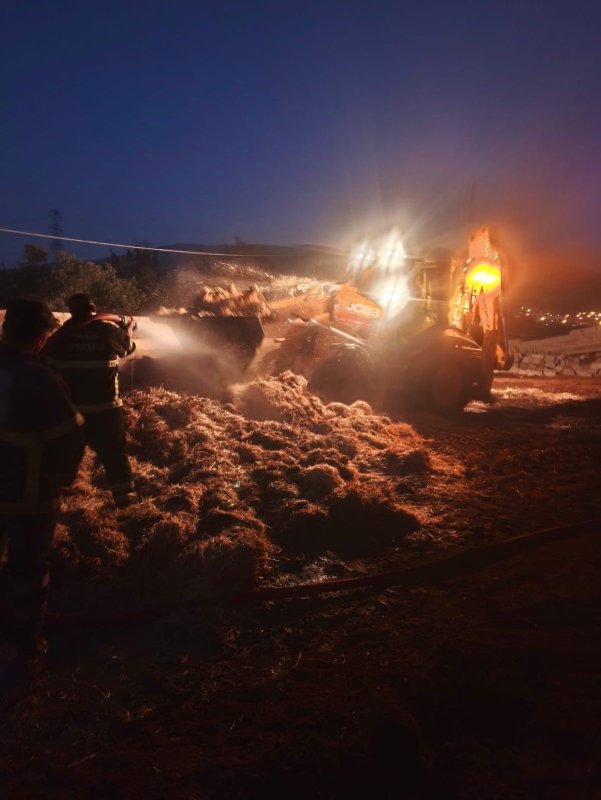 Antakya’da samanlık yangını