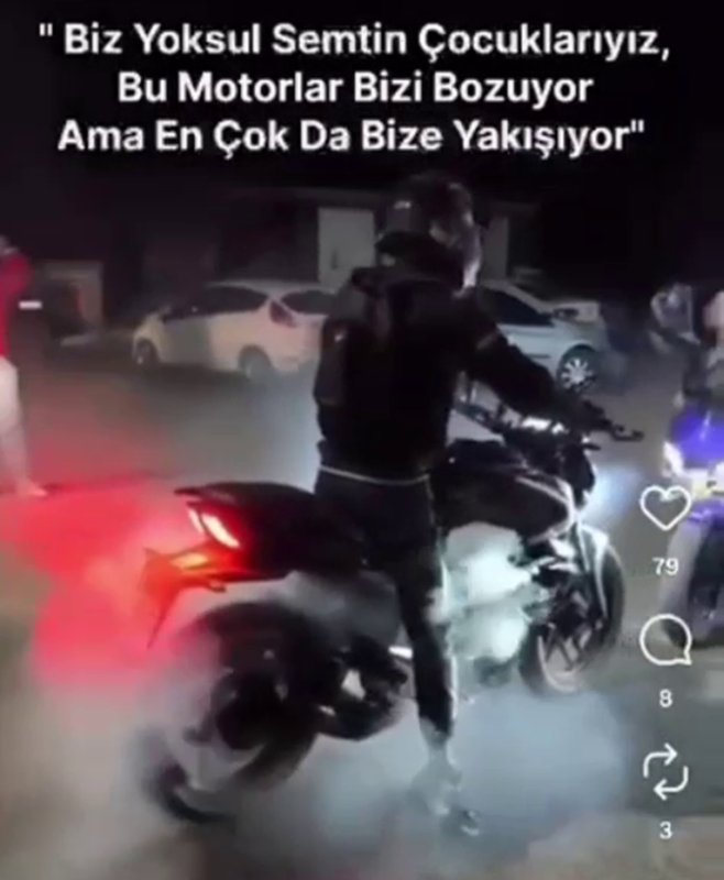 ‘Yoksul semtin çocuklarıyız’ diyerek lastik yakıp, video paylaşan motosikletliye 19 bin TL ceza