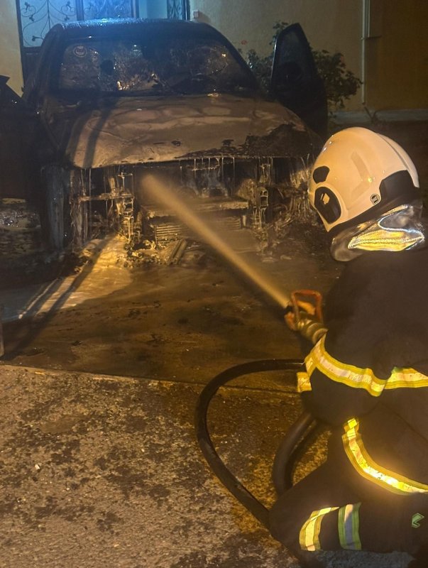 Park halindeki otomobil alevlere teslim oldu