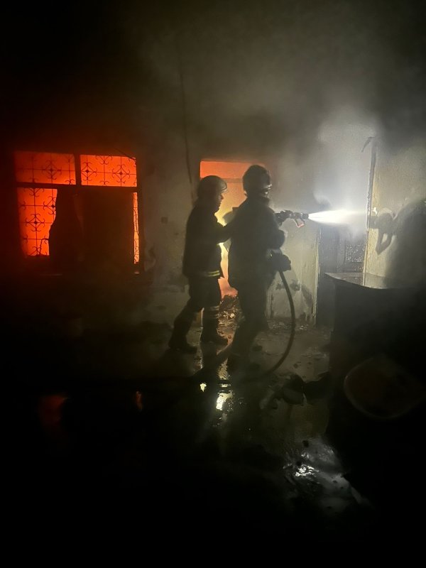 Alevlerin yükseldiği evde mahsur kalan kediyi itfaiye kurtardı