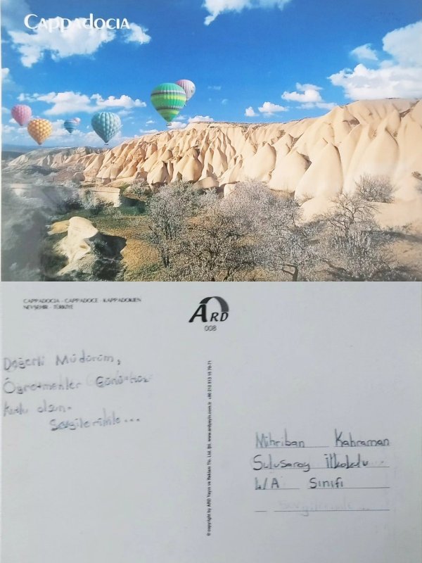 Nevşehirli öğrenci Hatay’a anlamlı mektup 