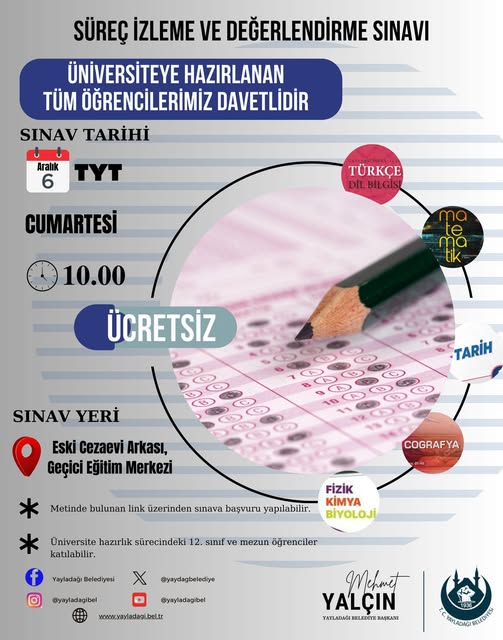 ÖĞRENCİLERE ÜCRETSİZ TYT DENEMESİ
