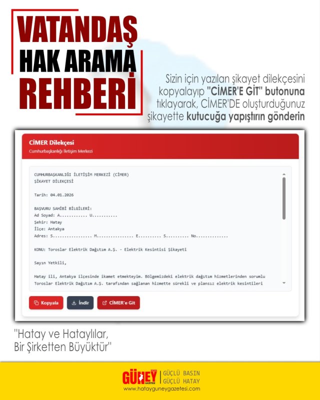 ELEKTRİK ŞİKAYETİ CİMER’E TAŞINDI