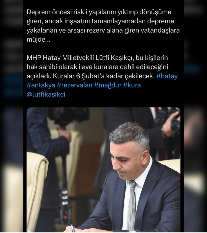 MHP Hatay Milletvekili Dr. Lütfi Kaşıkçı,