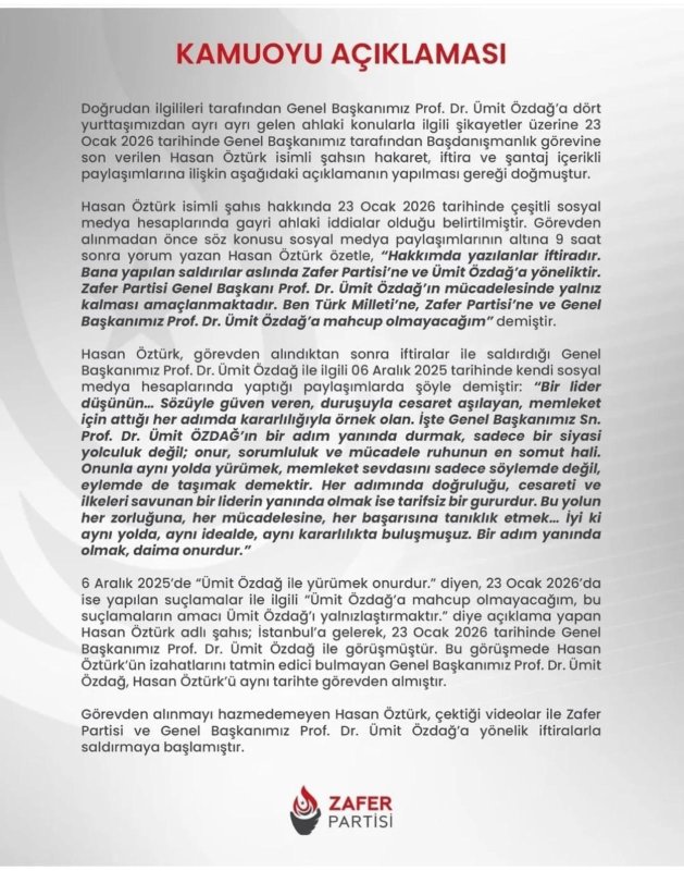 HASAN ÖZTÜRK GÖREVDEN ALINDI