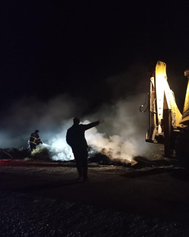 Yayladağı’nda zeytin posası alevlere teslim oldu
