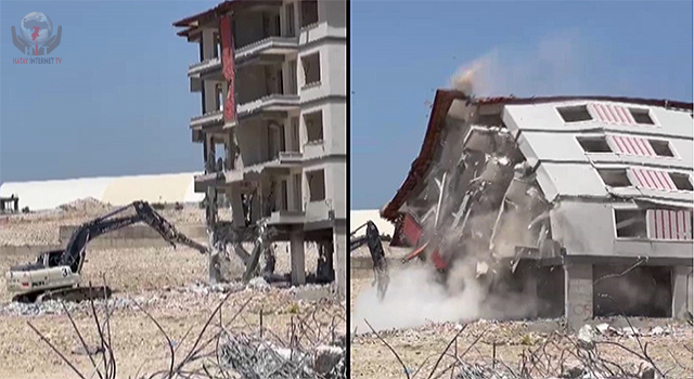 5 katlı binanın yerle bir olma anı kamerada