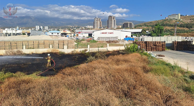 Arsuz’da otluk alanda çıkan yangın söndürüldü