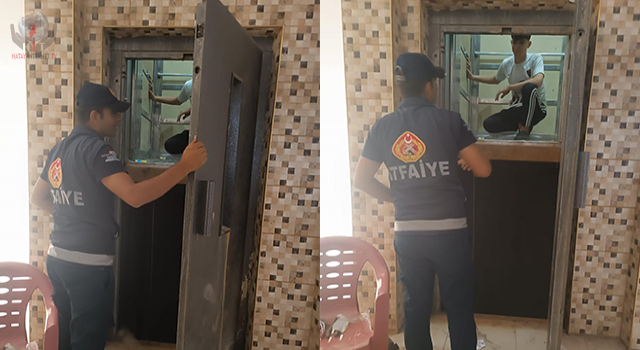 Asansörde mahsur kalan vatandaşın imdadına itfaiye yetişti