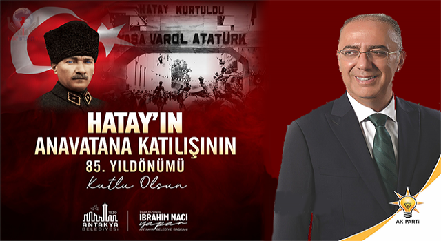 BAŞKAN YAPAR’DAN HATAY’IN ANAVATANA KATILIŞININ 85. YIL DÖNÜMÜ KUTLAMA MESAJI