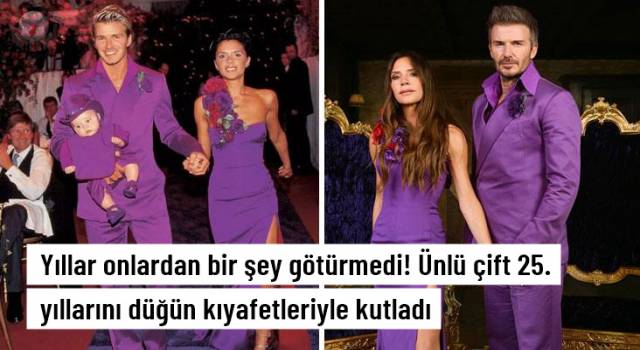 Evliliklerinin 25. yılında düğün kıyafetlerini yeniden giydiler