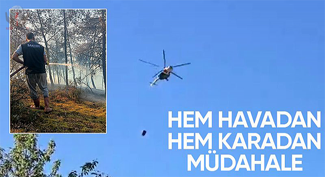 Orman yangınına havadan müdahale başladı