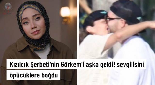 Sevgilisini öpücüklere boğdu