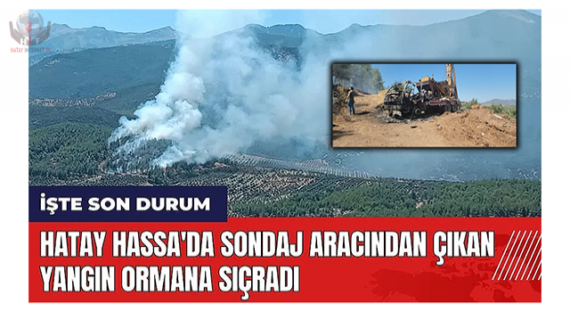 Sondaj aracında başlayan yangın ormana sıçradı