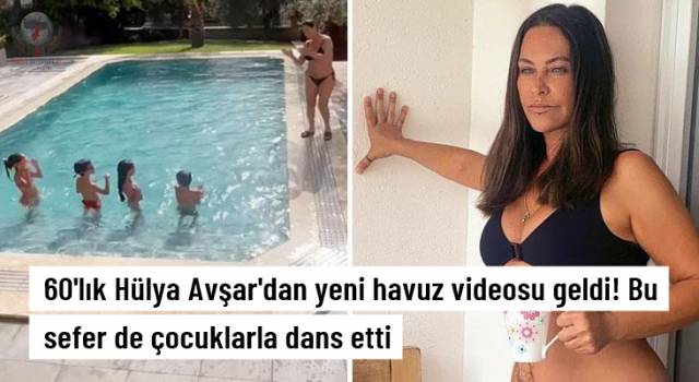 Yeni havuz videosu geldi! Bu sefer de çocuklarla dans etti