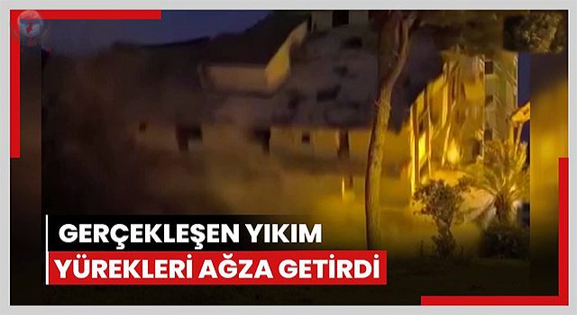Araçlar geçerken yaşanan yıkım yürekleri ağza getirdi