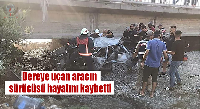 Dereye uçan aracın sürücüsü hayatını kaybetti