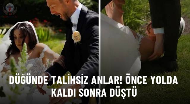 Talihsiz anlar! Gelinliğinin azizliğine uğrayan Karsu düğününde düştü