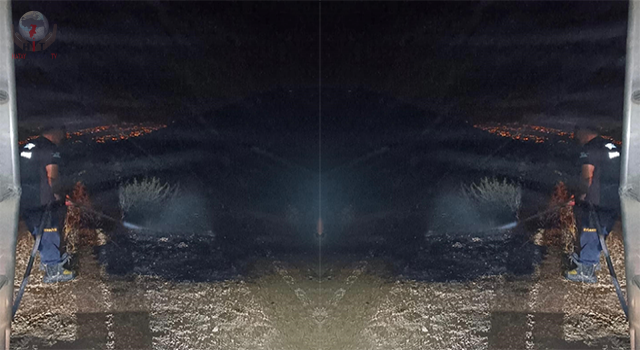 Defnede otluk alan yangını