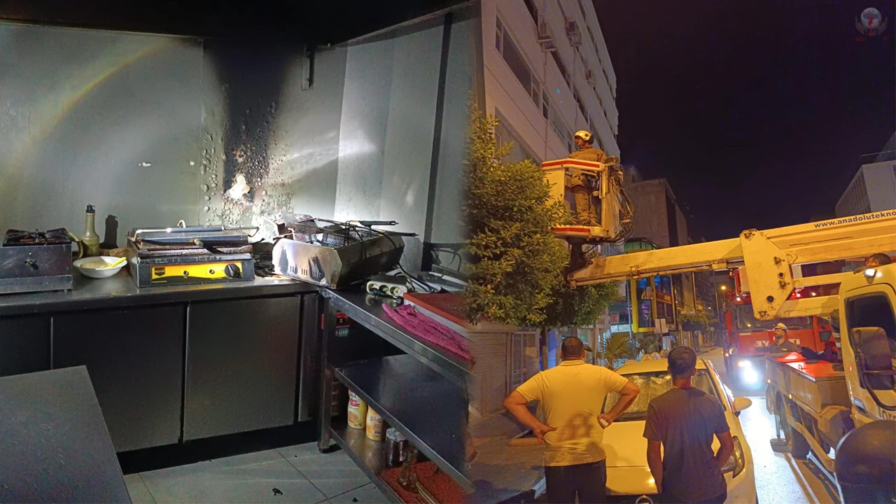 Fırının fritözünde başlayan yangın iş yerine zarar verdi