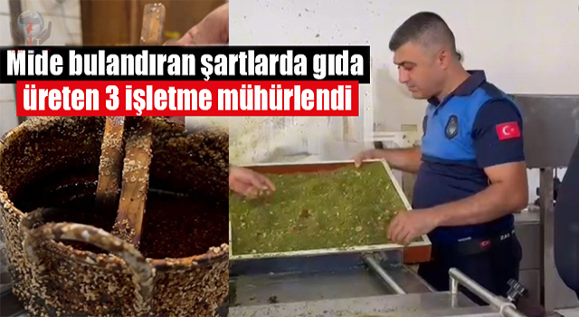 Mide bulandıran şartlarda gıda üreten 3 işletme mühürlendi